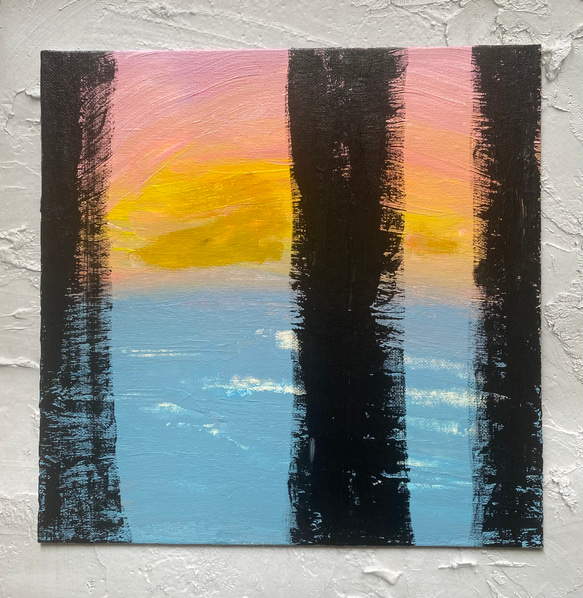 原画/抽象画/モダンアート/現代アート/アクリル画 BRIDGE sunset 5枚目の画像