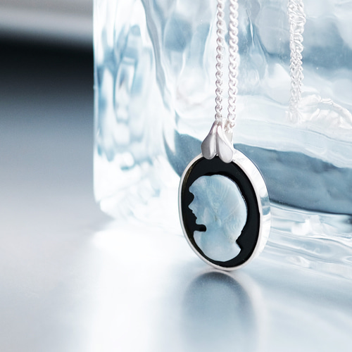 一点物) オパール カメオ オニキス 喜平チェーン ネックレス シルバー  