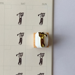 手帳やカレンダーに♪『男子ゴルフ』消しゴムはんこ 2枚目の画像