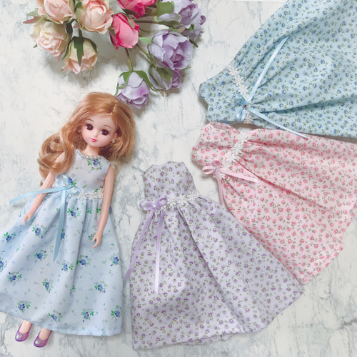 リカちゃんハンドメイドワンピース リカちゃんサイズのドールのハンドメイドワンピース ラベンダー その他