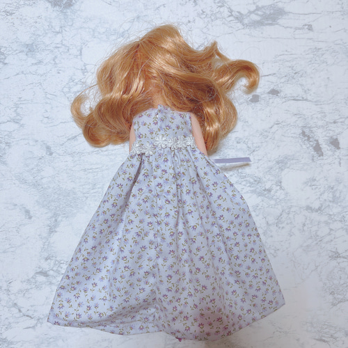 リカちゃんサイズのドールのハンドメイドワンピース ラベンダー その他