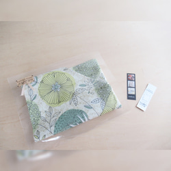京都府棉 斯堪的納維亞風格 [葉和花] 單片布防撕藤袋 53 x 53 厘米 第13張的照片