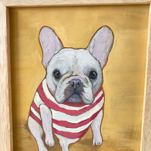 フレンチブルドッグ クリーム ボーダー 絵画 原画 絵画