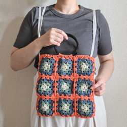 レトロなさんさんバッグ　granny square 3×3 2枚目の画像