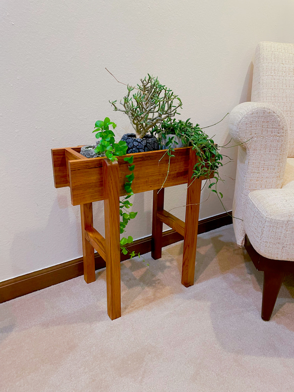 花台（高級無垢材チーク） 