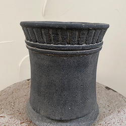 《可愛いアンティーク加工 セメント鉢 》トラヴァイエポットH ソーサー付 観葉植物 多肉植物 お花の寄せ植えに 352 2枚目の画像