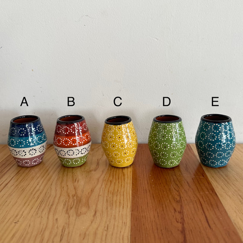 メキシコ/カプラ焼き】カプラ焼カラフルテキーラカップ おちょこ