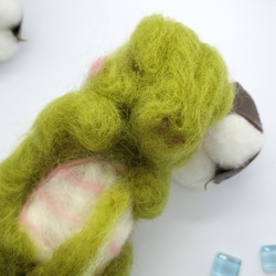【ティラノサウルスの赤ちゃん】グリーン　ニュアンスカラー　羊毛フェルト　こども　プレゼント 7枚目の画像