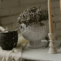 《可愛いアンティーク加工 セメント鉢 》アカンサスカップシリーズ01S 観葉植物 多肉植物 お花の寄せ植えに 369 2枚目の画像
