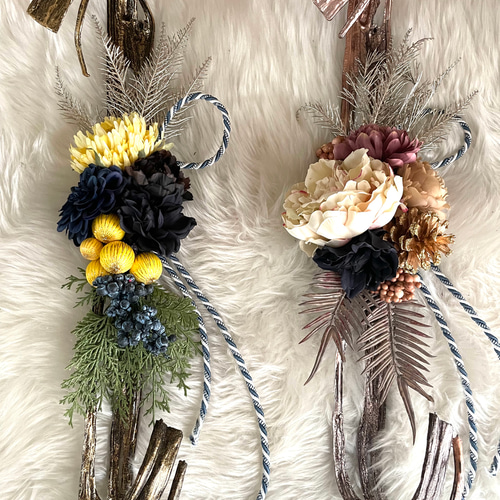 しめ縄　Ｗ７　しめ飾り　正月飾り　水引き　アーティフィシャルフラワー　Ｗ しめ縄W7しめ飾り正月飾り水引きアーティフィシャルフラワーW