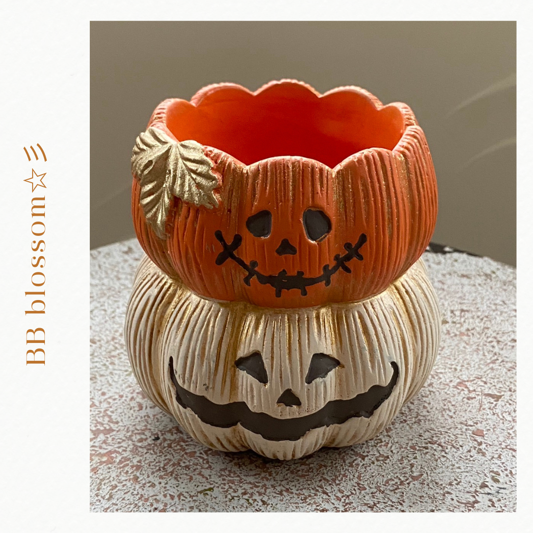 可愛いアンティーク加工 セメント鉢 》ハロウィン ジャックオー