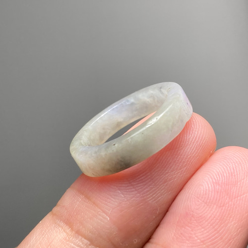 ARG23-206 訳あり処分品 7.5号 ミャンマー産 天然 本翡翠 広幅 リング