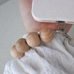 ハンドストラップ　スマホストラップ　ウッド　ストラップ　ストラップホルダー　木　スマホ　ウッドビーズ　手首　落下防止 11枚目の画像