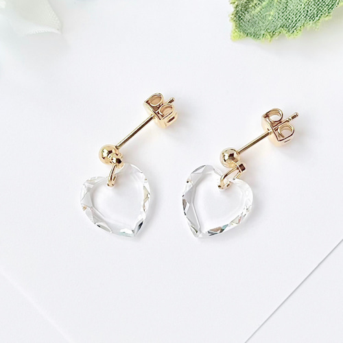 SELF-PORTRAITクリスタルハートイヤリング Crystal Heart Earrings – self-portrait-US