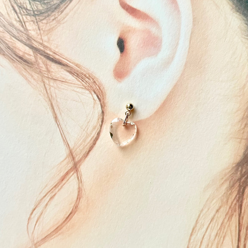 【SELF-PORTRAIT】クリスタルハートイヤリング/関税込 クリスタルハート ピアス・イヤリング ピアス（スタッド・一粒