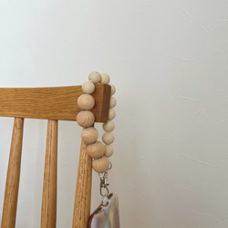 ハンドストラップ　スマホストラップ　ウッド　ストラップ　ストラップホルダー　木　スマホ　ウッドビーズ　手首　落下防止 18枚目の画像