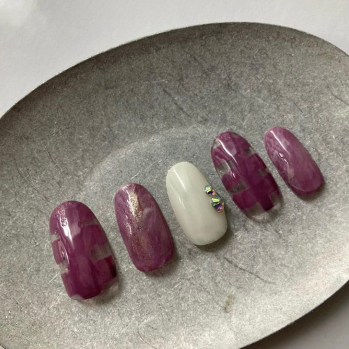 no.014淡色 ベージュ ブラウン フラワー 花 ネイルチップ 結婚式 成人