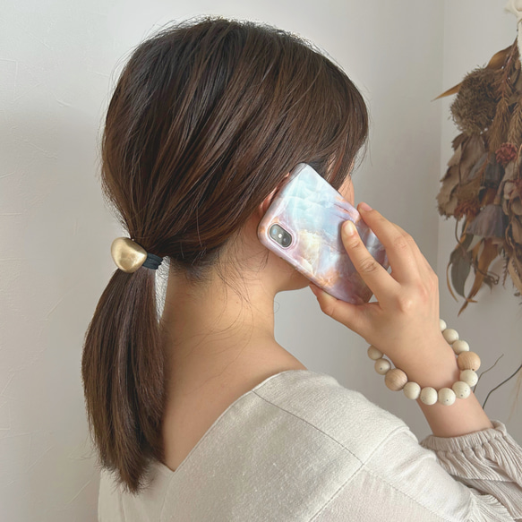 ハンドストラップ　スマホストラップ　ウッド　ストラップ　ストラップホルダー　木　スマホ　ウッドビーズ　手首　落下防止 15枚目の画像