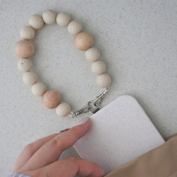 ハンドストラップ　スマホストラップ　ウッド　ストラップ　ストラップホルダー　木　スマホ　ウッドビーズ　手首　落下防止 10枚目の画像