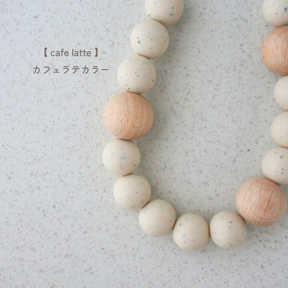 ハンドストラップ　スマホストラップ　ウッド　ストラップ　ストラップホルダー　木　スマホ　ウッドビーズ　手首　落下防止 2枚目の画像