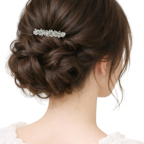 再販 天然石 水晶 クリスタルクォーツ ヘアアクセサリー バレッタ