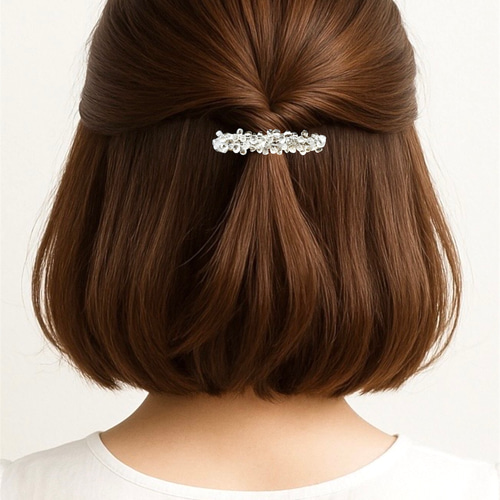 再販 天然石 水晶 クリスタルクォーツ ヘアアクセサリー バレッタ