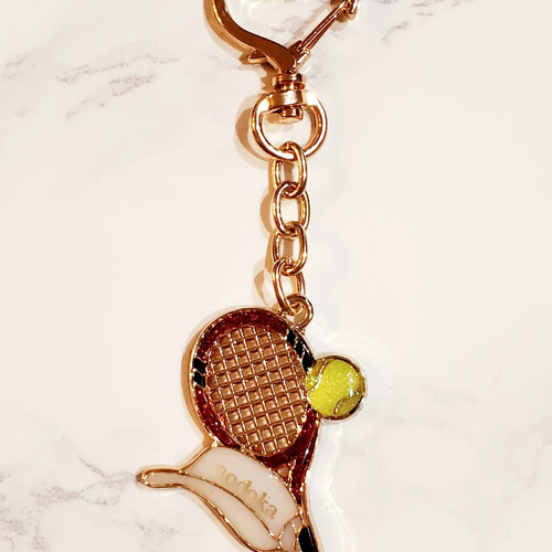 テニス ラケット ボール 軟式テニス 硬式テニス 部活 キーホルダー 名