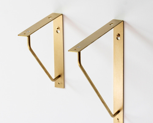 棚受け 真鍮 棚受け金具 ブラケット 壁掛けラック・ウォールシェルフ