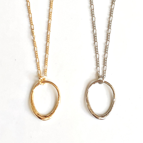 2way ネックレスにもなるメガネホルダー/ 変形オーバルリング グラス  