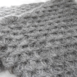 チクチクしないやわらか素材アルパカ75％スヌード　模様編み　チャコールグレー 3枚目の画像