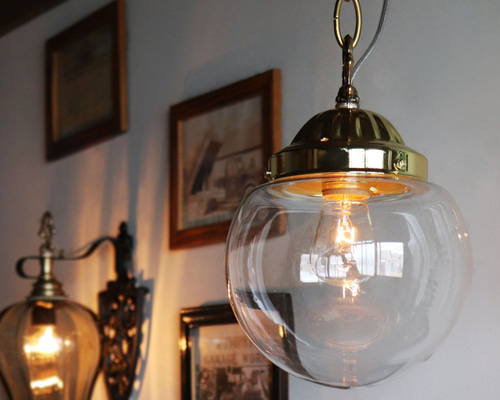 ヴィンテージ風 クリアガラスのペンダントライト ヴィンテージ クリアガラス ペンダントライト アメリカ アンティーク