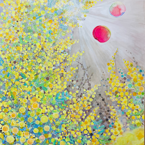 ミモザの頃」f30 大きな水彩原画 絵画 miraclepocket 通販 16642036