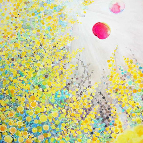 桜の小径」透明水彩画 原画 風景画 額縁付 F6サイズ 絵画 Oni