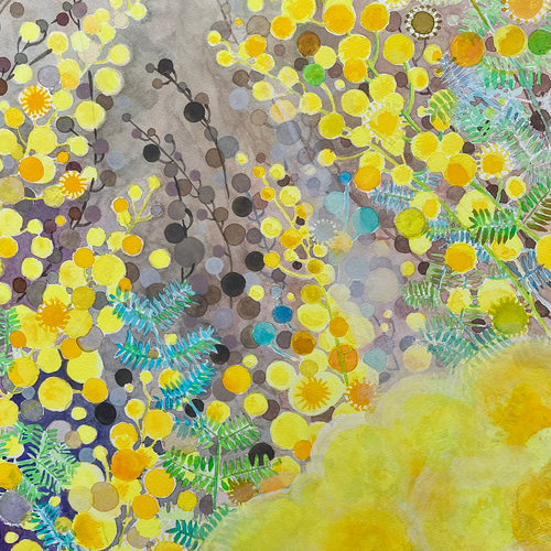 水彩画　F30 美大生　作品 ミモザの頃」f30 大きな水彩原画 絵画 miraclepocket 通販 16642036