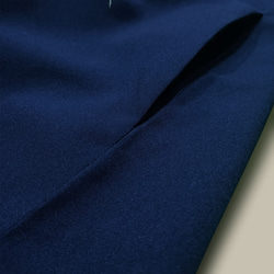 【RE-:Petite】 RE刺繡交叉V領連身褲 | 海軍藍色 | 慢時尚 | 接單製作 第9張的照片