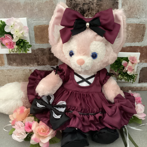 リーナベルSサイズ☆ゴスロリ風ボルドーコスチューム☆6点セット