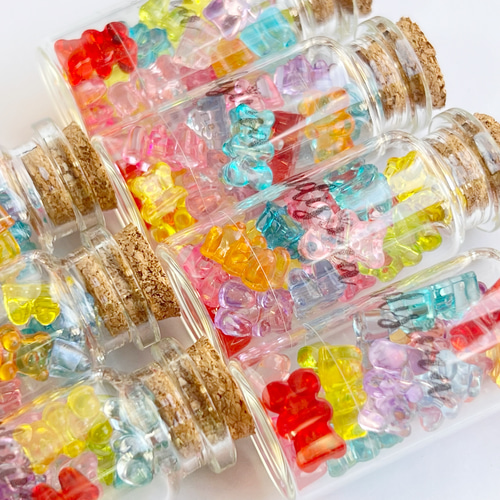レトロ可愛い♡ミニチュアくまグミの瓶詰め 置物 オブジェ その他置物