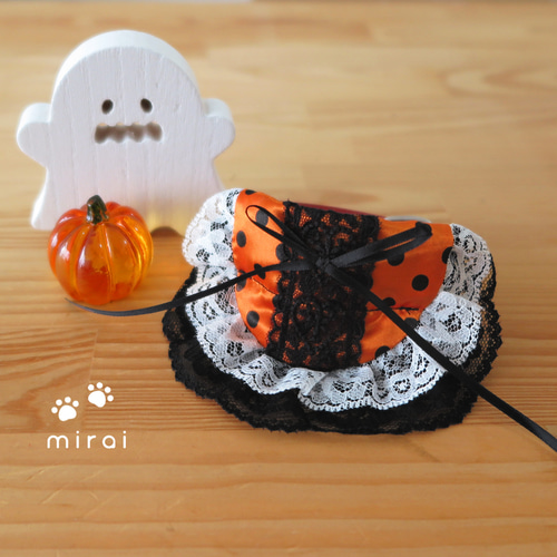 襟つき首輪、ハロウィン限定、スイートロリータ(ブルー)わんちゃん猫