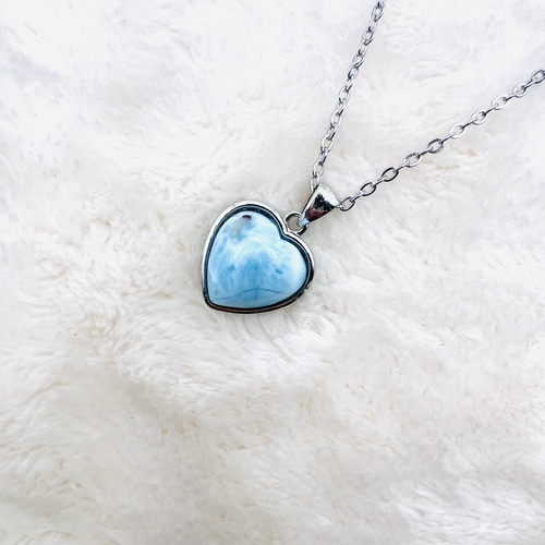 ラリマー ハート ペンダントトップ s925 ドミニカ共和国 ラリマー