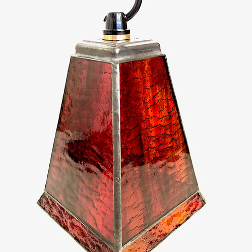 ノスタルジーシリーズ!! ステンドグラスランプ (レッドグリーン