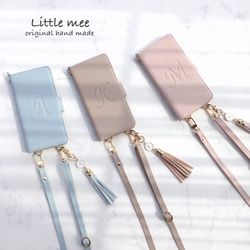 縦向き 2Way 刻印♡全機種対応 薄型軽量ハイクオリティ シンプルレザー調 手帳型スマホケース iPhone17他 1枚目の画像