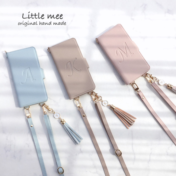 縦向き 2Way 刻印♡全機種対応 薄型軽量ハイクオリティ シンプルレザー調 手帳型スマホケース iPhone17他 1枚目の画像