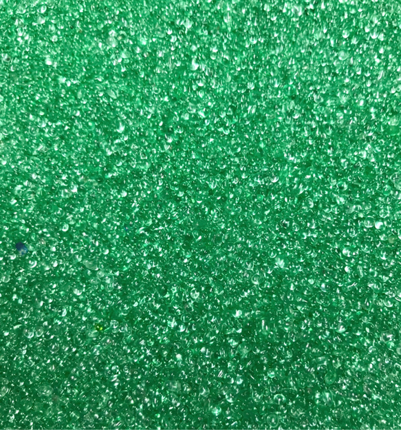 【クリア・丸タイプ 10ｇ】グリーン ガラスの砂 ジッパー袋入 2枚目の画像
