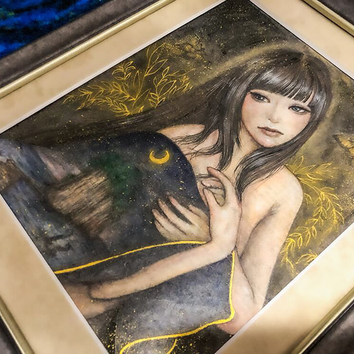 日本画　絵画 扇面輝図 月に秋草 絵画買取・販売の小竹美術