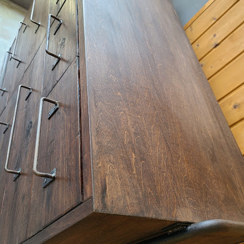 男前チェストDB/ダークブラウン 古材とアイアン整理タンス