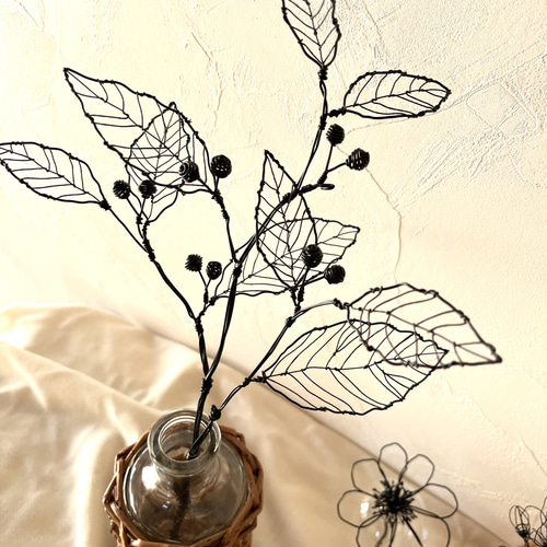 受注制作】実のなる木 一輪挿し、スワッグにも◎ ワイヤーアート