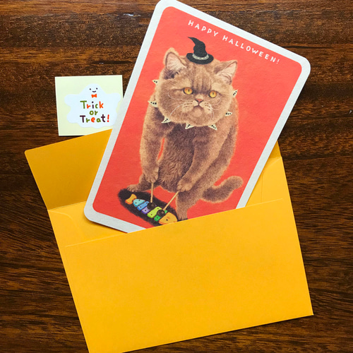 ハロウィンカード メッセージカード ふじいかずえ ・とりのこ事務所