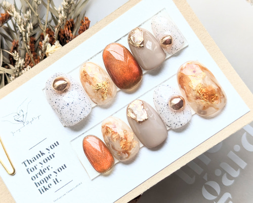 R11 nail kumako ネイルチップ 秋ネイル1 ネイルチップ（つけ爪） tsumeya0704 通販 16643323