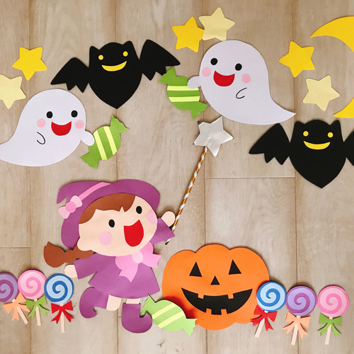 ♥♡色々ハロウィン飾り**♡♥ 壁面飾り 秋 ハロウィン 文字入り 生地 Saki's factory☆ 通販