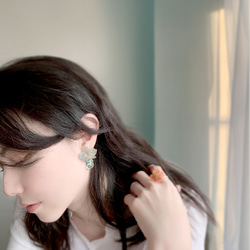 耳環 台灣蝴蝶蘭 樹脂 琉璃 蘭花 銀飾 禮盒 耳夾 手工 夏天 第7張的照片